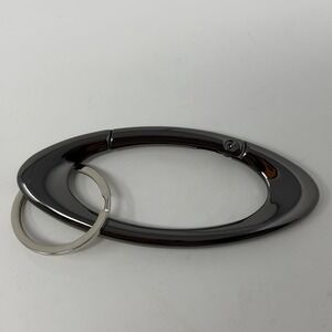 Y2K Oval Carabiner Clip Gunmetal Grey Metal Keychain Key Ring Hiking Gorpcore